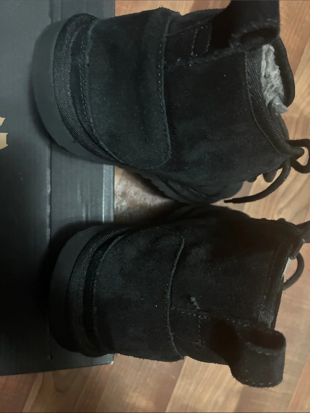 UGG Men's Black Suede Chukka Boots with Shearling Collar